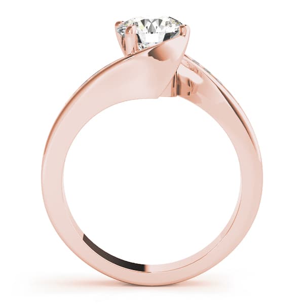 Bypass Engagement Ring, style 50344, Side view in rose gold