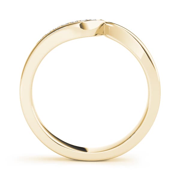 Channel Set Curved Wedding Band (0.07 ct. tw.), Side view in yellow gold