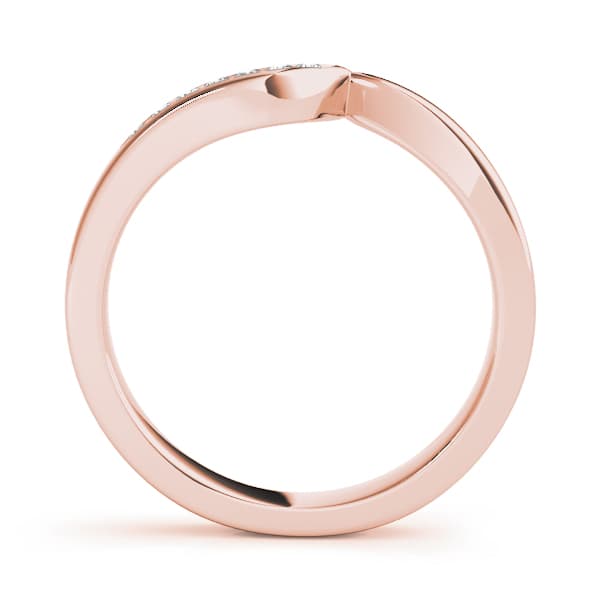 Channel Set Curved Wedding Band (0.07 ct. tw.), Side view in rose gold