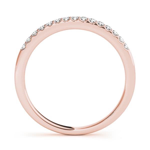 Shared Prong Wedding Ring (1/8 ct. tw.), Side view in rose gold