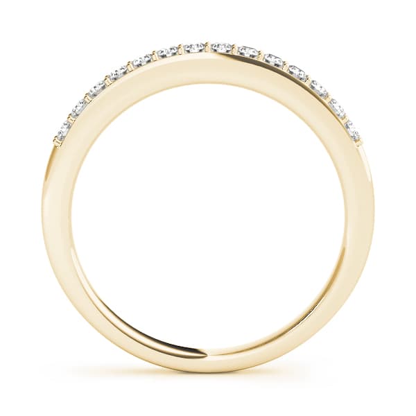 Prong Set Wedding Band (1/8 ct. tw.), Side view in yellow gold