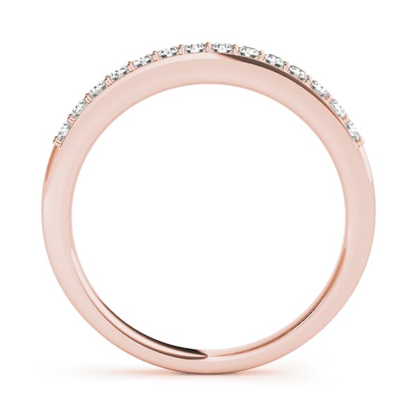 Prong Set Wedding Band (1/8 ct. tw.), Side view in rose gold