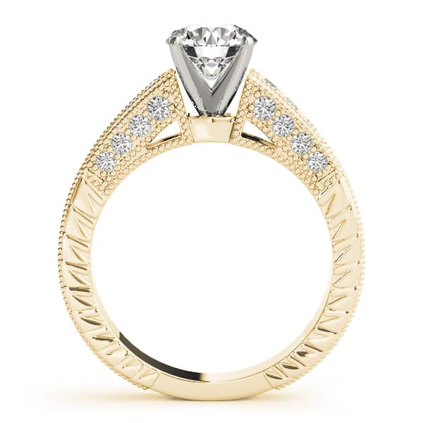 Antique Engagement Ring, style 50347, Side view in yellow gold