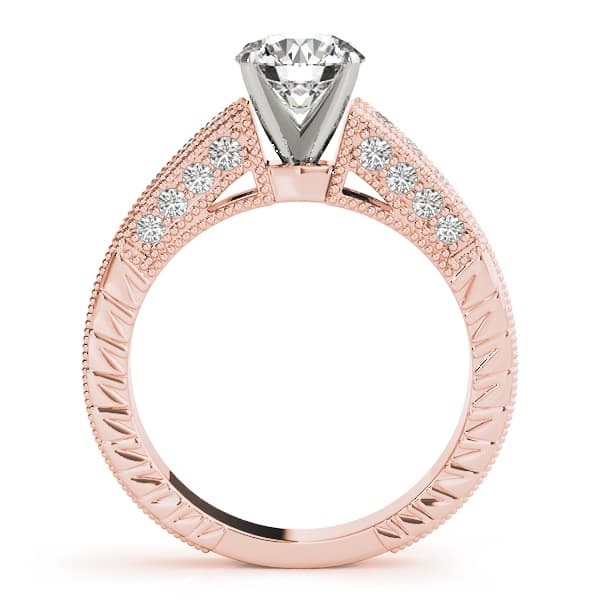 Antique Engagement Ring, style 50347, Side view in rose gold
