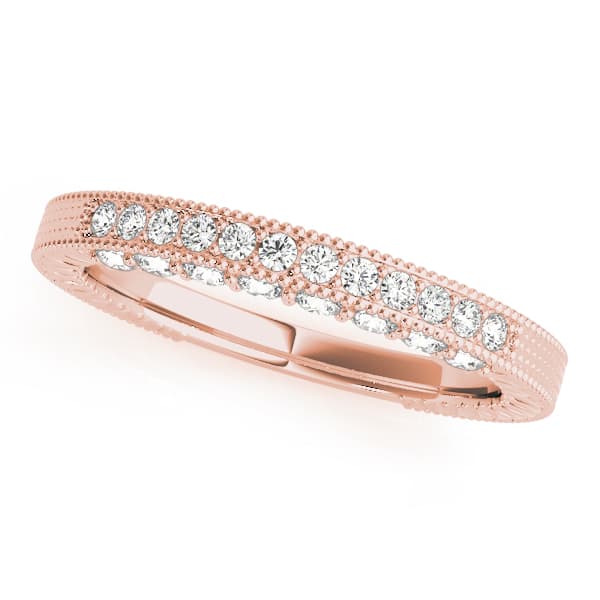 Pavé Wedding Band (0.28 ct. tw.), Front view in rose gold