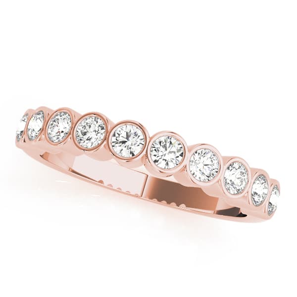 Bezel Set Wedding Band (1/2 ct. tw.), Front view in rose gold
