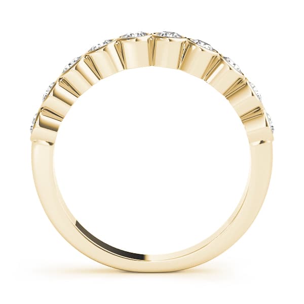 Bezel Set Wedding Band (1/2 ct. tw.), Side view in yellow gold