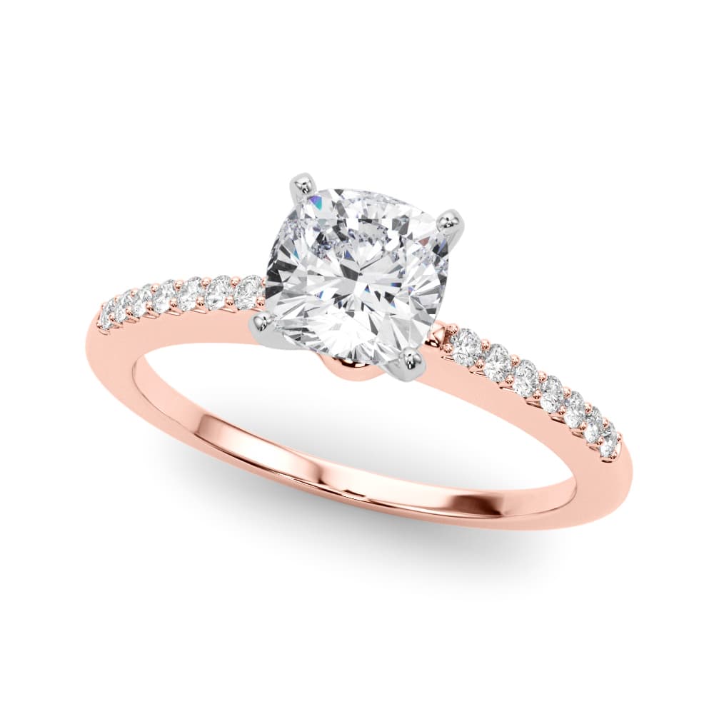 Single Row Prong Set Engagement Ring, style 50353, Front view in rose gold