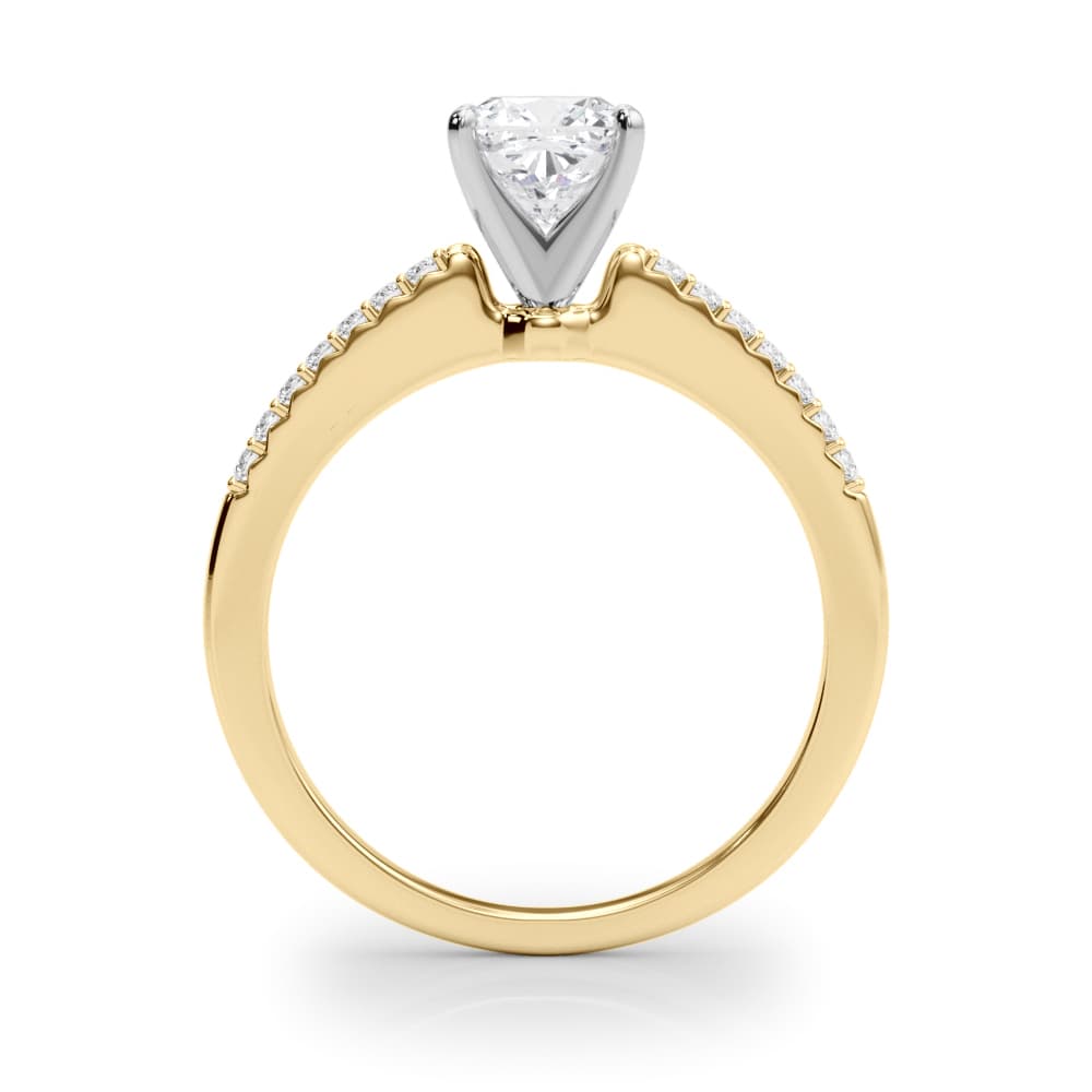Single Row Prong Set Engagement Ring, style 50353, Side view in yellow gold