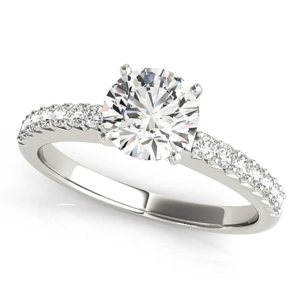 Single Row Prong Set Engagement Rings — style 50353 in 10k White Gold