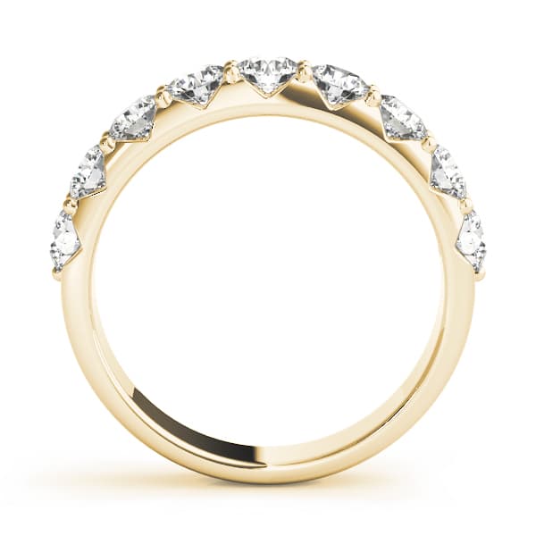 Shared Prong Diamond Wedding Band (2 ct. tw.), Side view in yellow gold