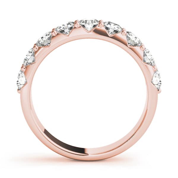 Shared Prong Diamond Wedding Band (0.4 ct. tw.), Side view in rose gold