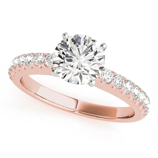 Single Row Prong Set Engagement Ring, style 50355, Front view in rose gold