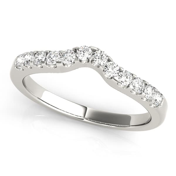 Curved Wedding Band — .05 CT — View 1