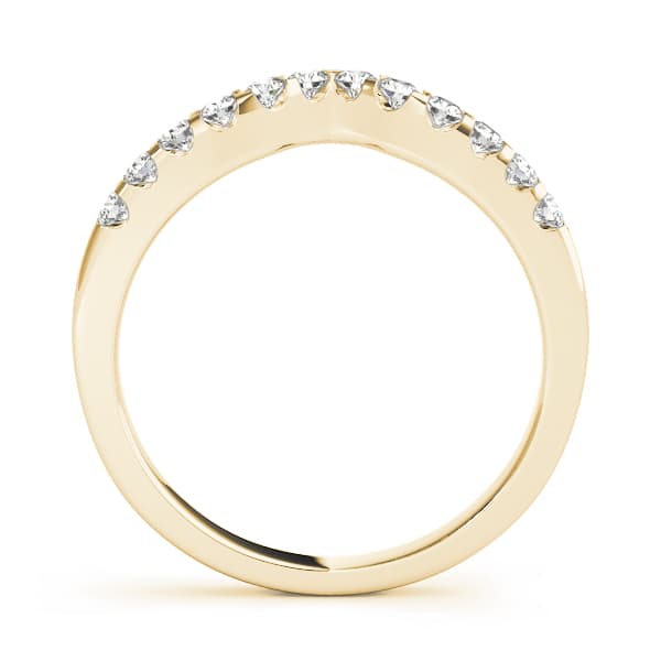Curved Wedding Band (1/3 ct. tw.), Side view in yellow gold