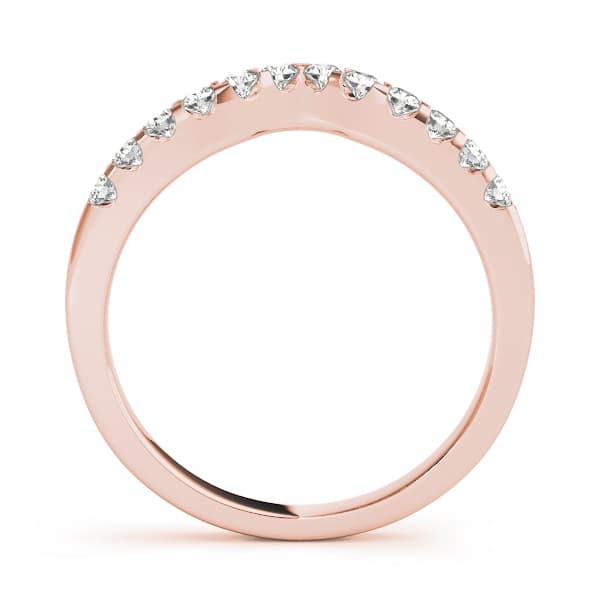 Curved Wedding Band (0.6 ct. tw.), Side view in rose gold