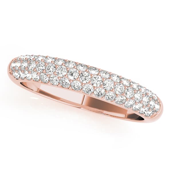 Pavé Set Wedding Band (1/2 ct. tw.), Front view in rose gold