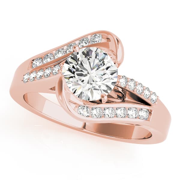Bypass Multi-Row Split Shank Engagement Ring, style 50359, Front view in rose gold