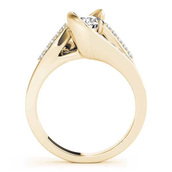Bypass Multi-Row Split Shank Engagement Ring, style 50359, Side view in yellow gold