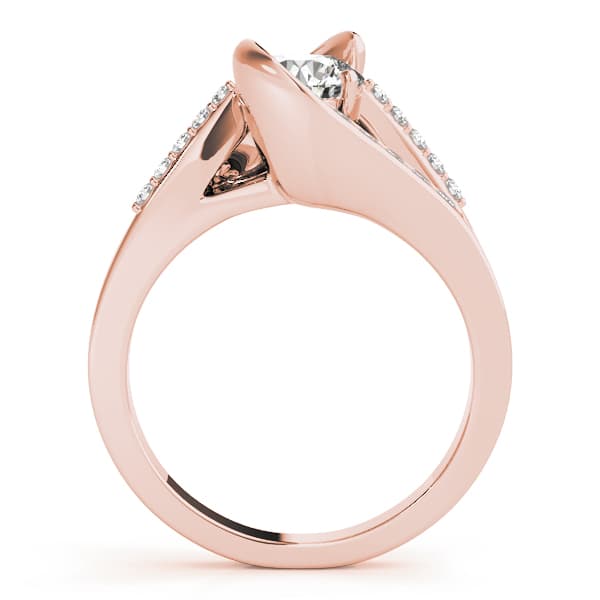 Bypass Multi-Row Split Shank Engagement Ring, style 50359, Side view in rose gold