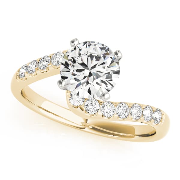 Bypass Engagement Ring, style 50361, Front view in yellow gold