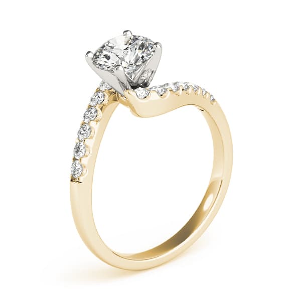 Bypass Engagement Ring, style 50361, Angle view in yellow gold