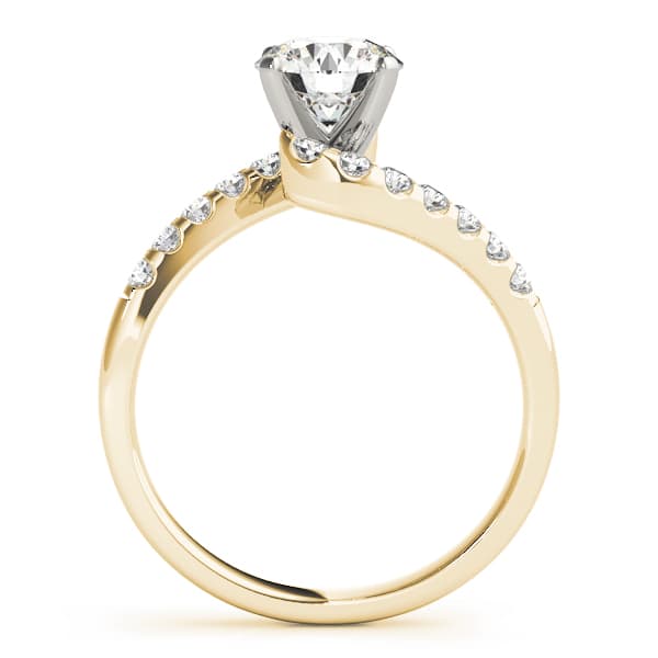 Bypass Engagement Ring, style 50361, Side view in yellow gold