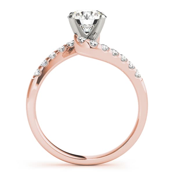 Bypass Engagement Ring, style 50361, Side view in rose gold
