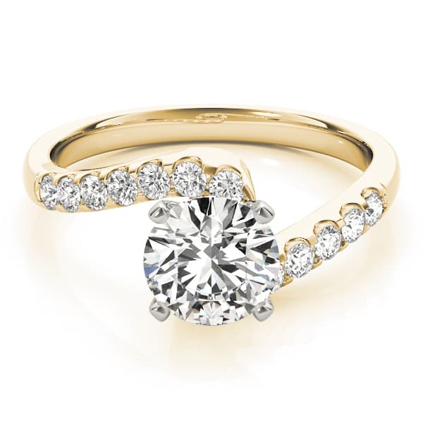 Bypass Engagement Ring, style 50361, Top view in yellow gold
