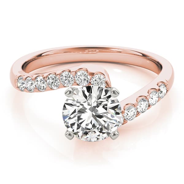 Bypass Engagement Ring, style 50361, Top view in rose gold