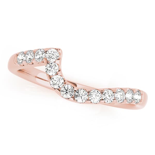 Curved Wedding Band (1/4 ct. tw.), Front view in rose gold