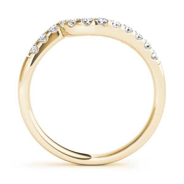 Curved Wedding Band (1/4 ct. tw.), Side view in yellow gold