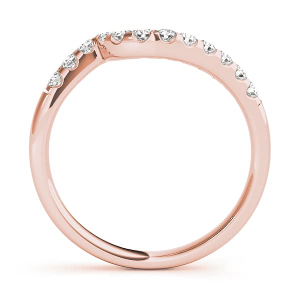 Curved Wedding Band (1/4 ct. tw.), Side view in rose gold
