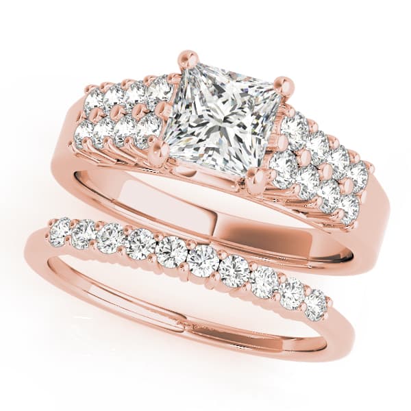 Pavé Engagement Ring, style 50362, On hand view in rose gold