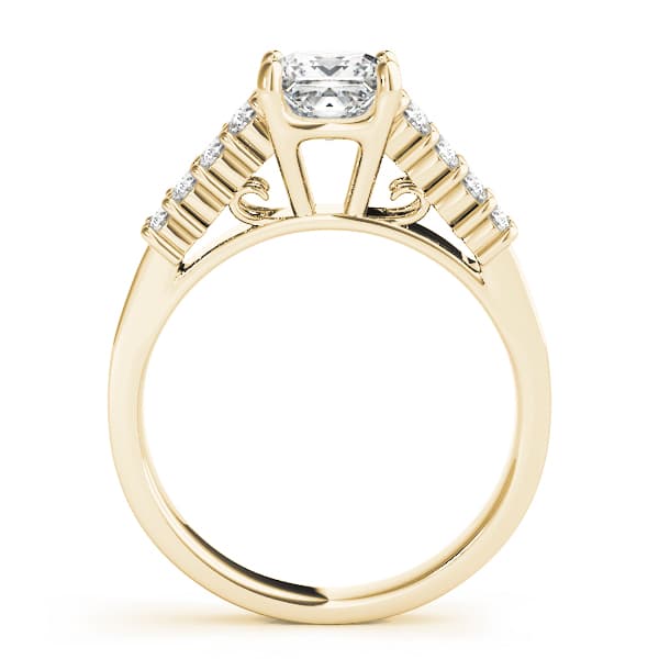 Pavé Engagement Ring, style 50362, Side view in yellow gold