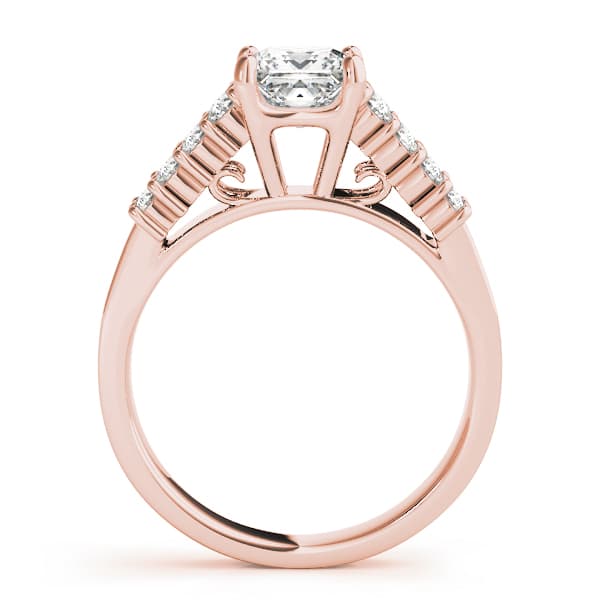 Pavé Engagement Ring, style 50362, Side view in rose gold
