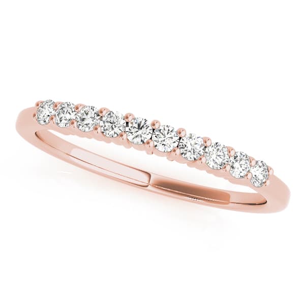 Shared Prong Wedding Band (0.2 ct. tw.), Front view in rose gold