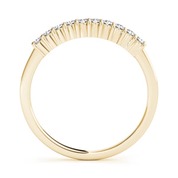 Shared Prong Wedding Band (0.2 ct. tw.), Side view in yellow gold