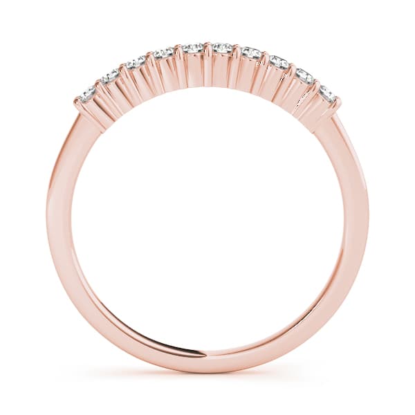 Shared Prong Wedding Band (0.2 ct. tw.), Side view in rose gold