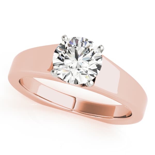 Solitaire Engagement Ring, style 50363, Front view in rose gold