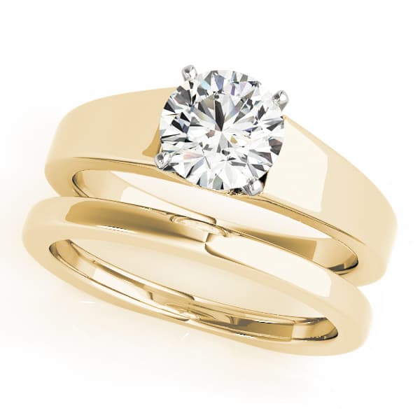 Solitaire Engagement Ring, style 50363, On hand view in yellow gold