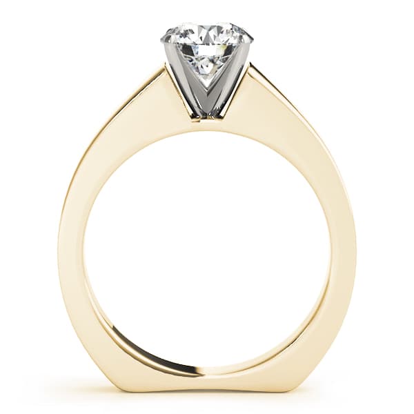 Solitaire Engagement Ring, style 50363, Side view in yellow gold