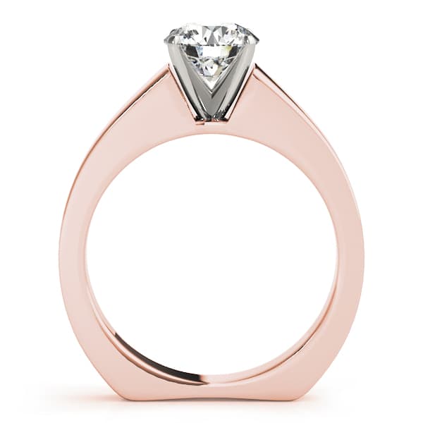 Solitaire Engagement Ring, style 50363, Side view in rose gold