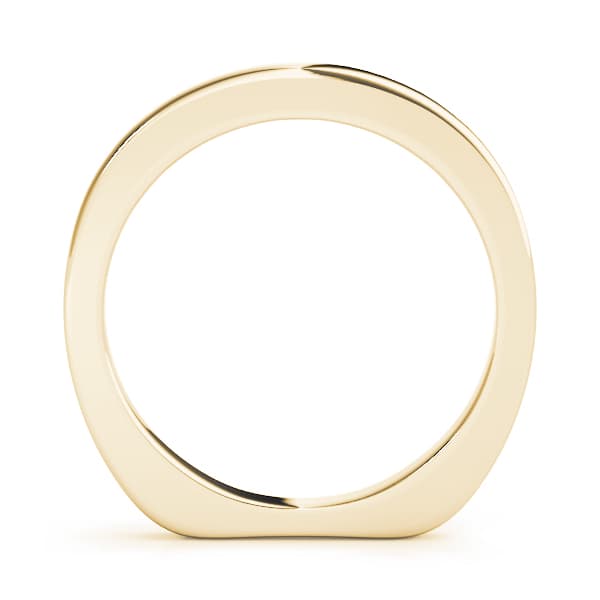Golf Wedding Band, Side view in yellow gold