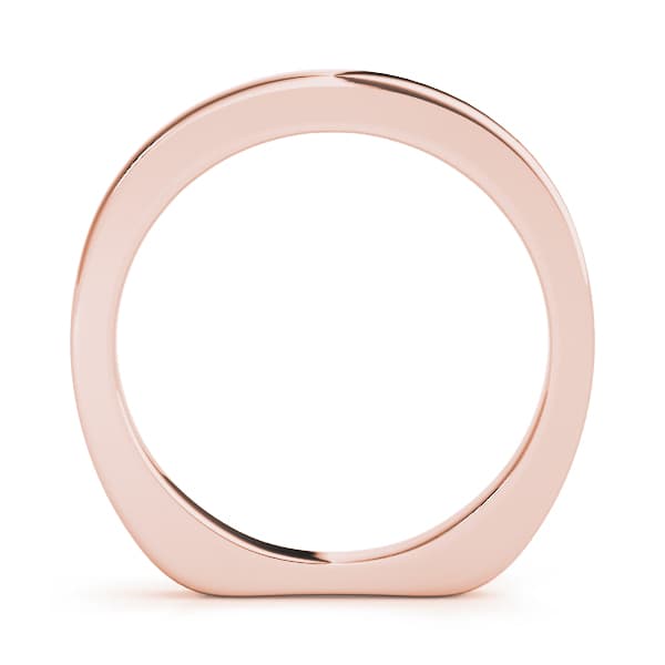 Golf Wedding Band, Side view in rose gold