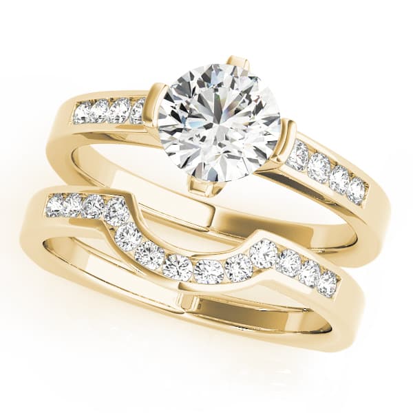 Channel Set Single Row Engagement Ring, style 50364, On hand view in yellow gold