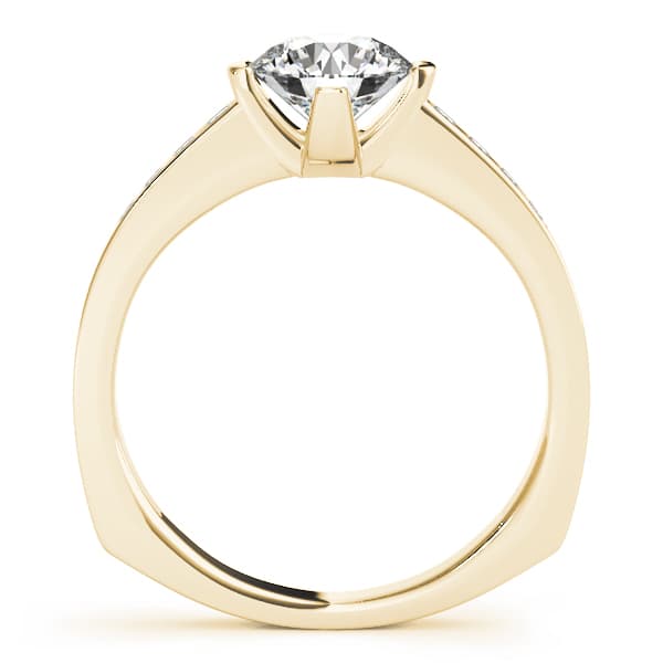 Channel Set Single Row Engagement Ring, style 50364, Side view in yellow gold