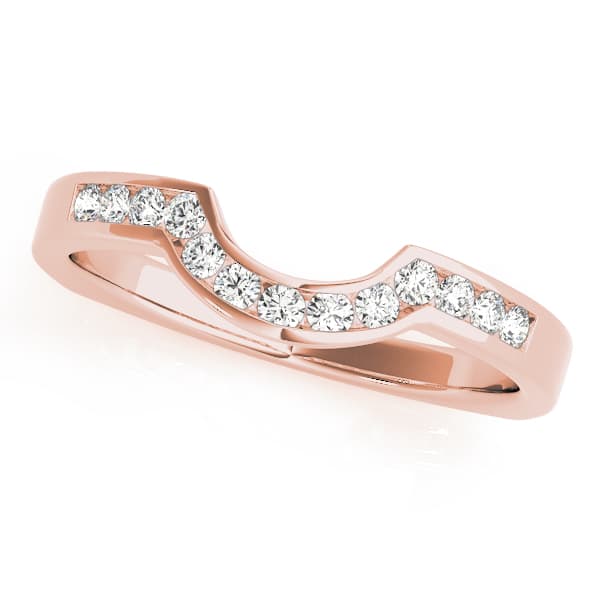Channel Set Wedding Band (1/4 ct. tw.), Front view in rose gold