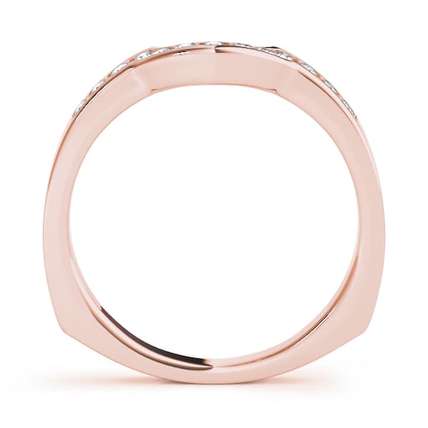 Channel Set Wedding Band (1/4 ct. tw.), Side view in rose gold