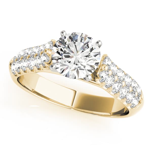 Pavé Engagement Ring, style 50365, Front view in yellow gold